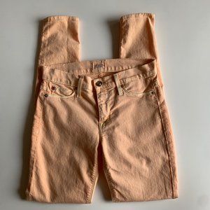 Hudson Nico Midrise Super Skinny Jeans Light Orange Size 25 Pastel Statement